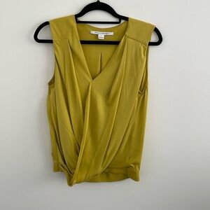 DVF | Mustard Yellow Silk Sleeveless Top